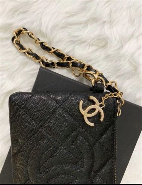 black chanel wristlet|chanel wristlet vip gift.